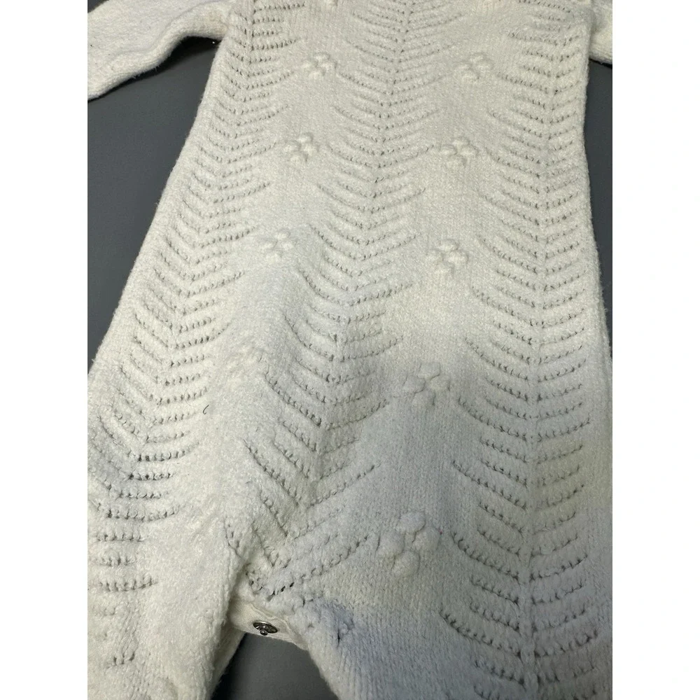 Ivory Knit Sweater Ruffled One Piece Long Sleeve 12-18 M Soft Christmas Outfit
